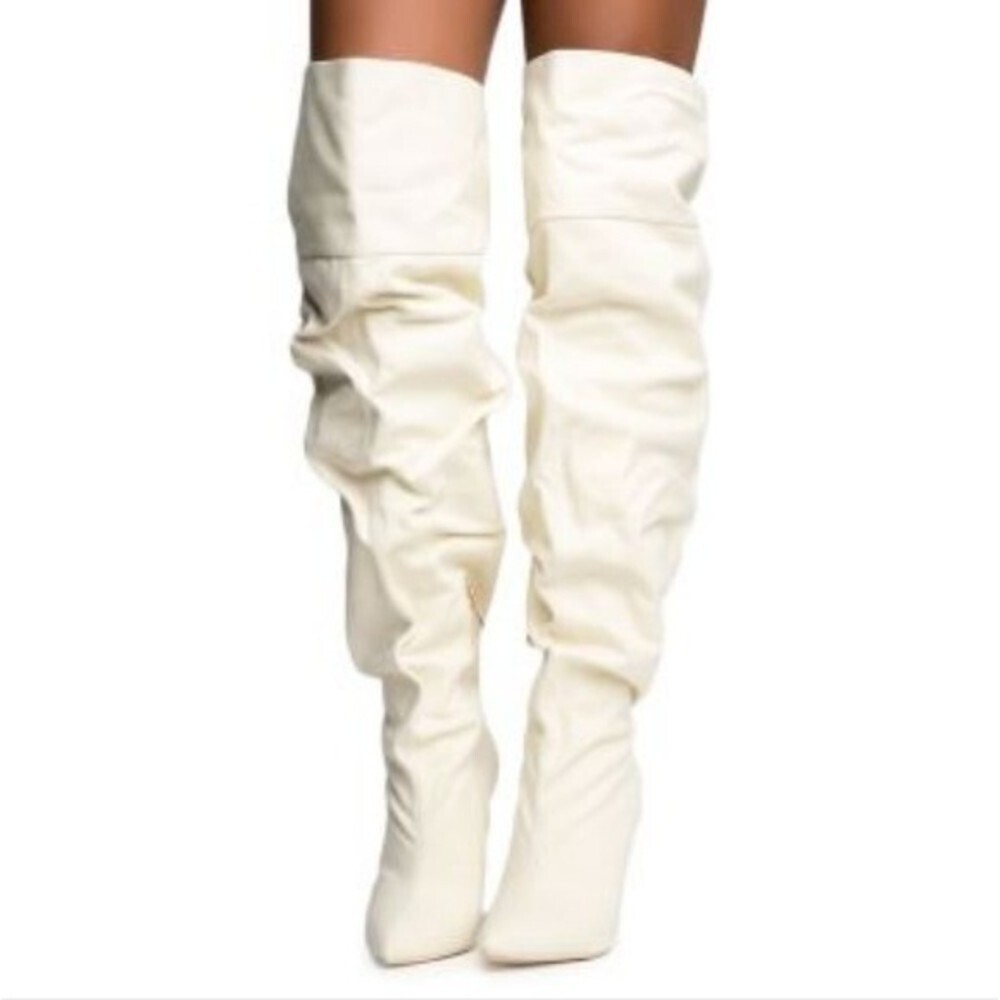 Slouchy Cape Robbin Y2K Glam Urban Streetwear 7.5 Thigh High Stiletto Boots